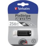 Verbatim USB DRIVE 3.0 256GB Pinstripe Black - Image 3