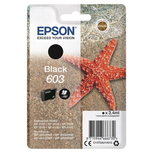 Γνήσιο Epson Inkjet 603 Τ03U140 Μαύρο 3.4ml