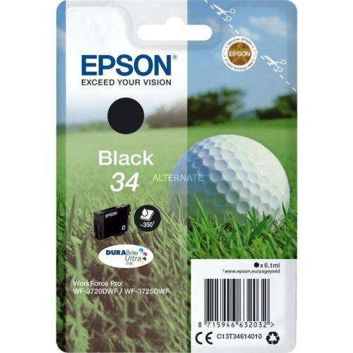 Γνήσιο Epson Inkjet No34 T346140 Μαύρο 6.1ml