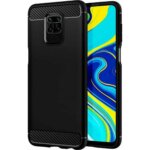 Θήκη Σιλικόνης για Redmi Note 9 Carbon Μαύρη