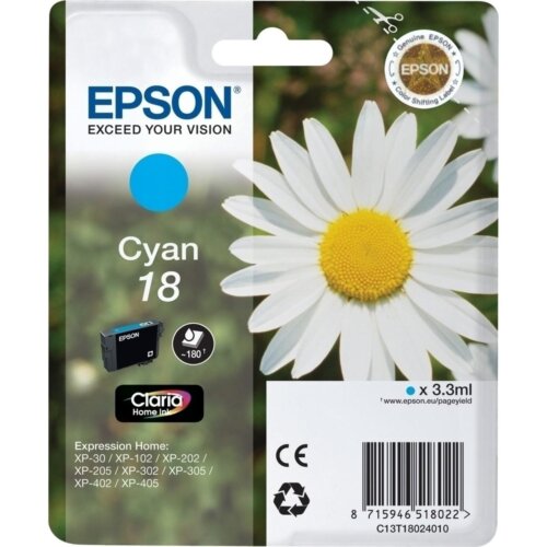 Γνήσιο Epson Μελάνι No 18 T180240 Κυανό