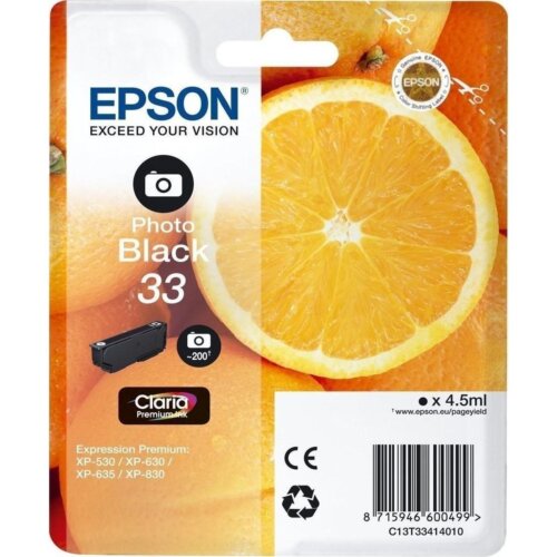 Ink Epson 33 C13T33414012 Photo Black - 4.5ml