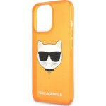 Original Faceplate Case Karl Lagerfeld for iPhone 13 PRO MAX / Orange Transparent Fluo - Image 2