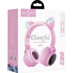 Hoco W27 Cat Ear Wireless Headphones Pink - Image 2