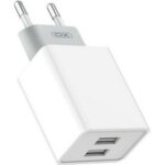 Φορτιστής XO Λευκός με 2 Θύρες USB & Καλώδιο