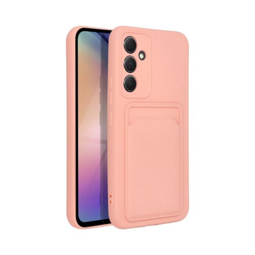 Θήκη Σιλικόνης Samsung A35 5G Ροζ με θήκη για κάρτα