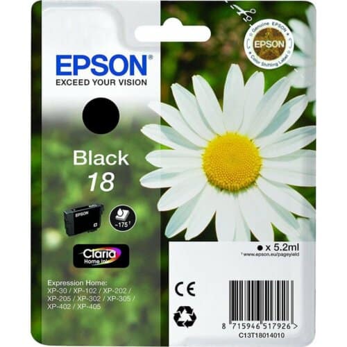 Γνήσιο Epson Μελάνι No 18 T180140 Μαύρο