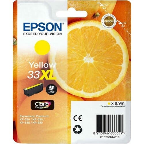 Ink Epson 33XL C13T33644012 Claria Yellow 8.9ml