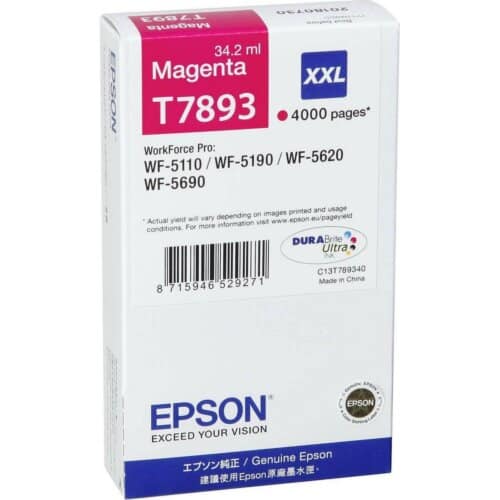 Γνήσιο Epson Μελάνι T7893 XXL Ματζέντα 4k