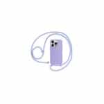 Θήκη Σιλικόνης για Iphone 15 με λουράκι Μωβ