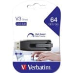 Verbatim Store 'n' Go V3 64GB USB 3.2 Stick Μαύρο - Image 3