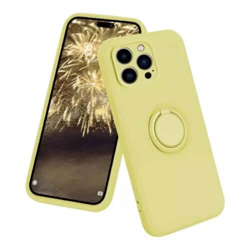 Θήκη Iphone 16 Pro Max με δαχτυλίδι Κίτρινη