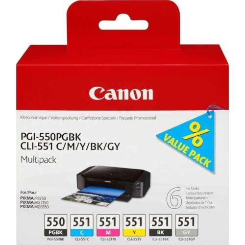 Γνήσιο Canon Inkjet PGI-550/CLI-551 Multipack