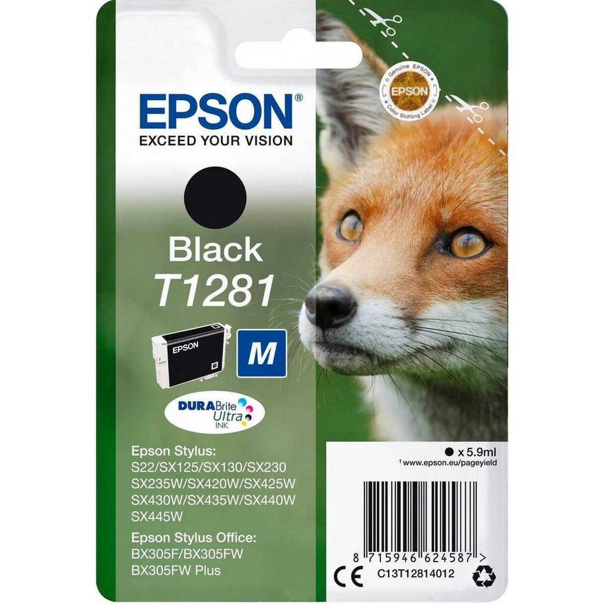 Γνήσιο Epson Μελάνι No T1281 Μαύρο 170 Pgs