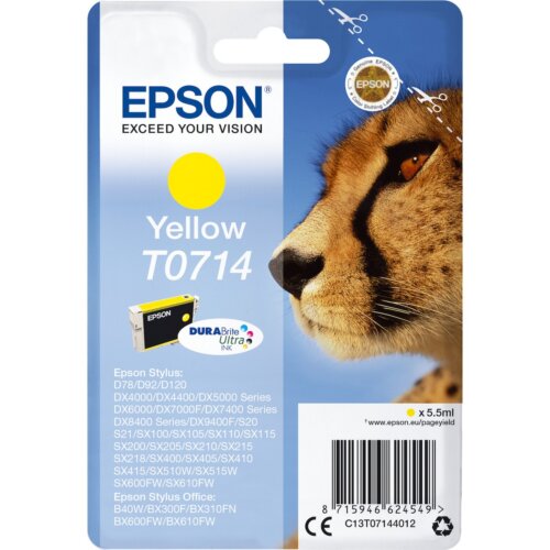 Γνήσιο Epson Μελάνι T0714 Κίτρινο 5.5 ml