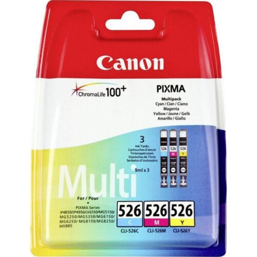 Canon Πακέτο Μελανιών CLI-526 - 3 χρώματα