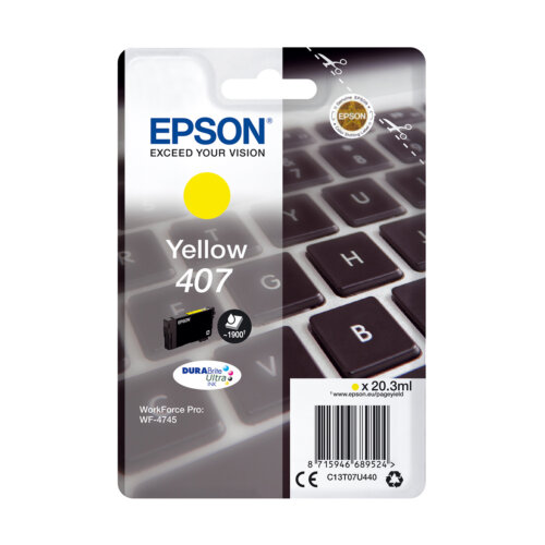 Γνήσιο Epson Μελάνι No 407 Κίτρινο 38.1ml