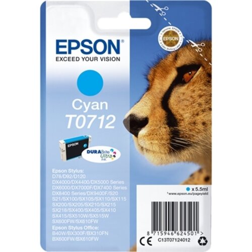 Γνήσιο Epson Μελάνι T0712 Κυανό 5.5 ml