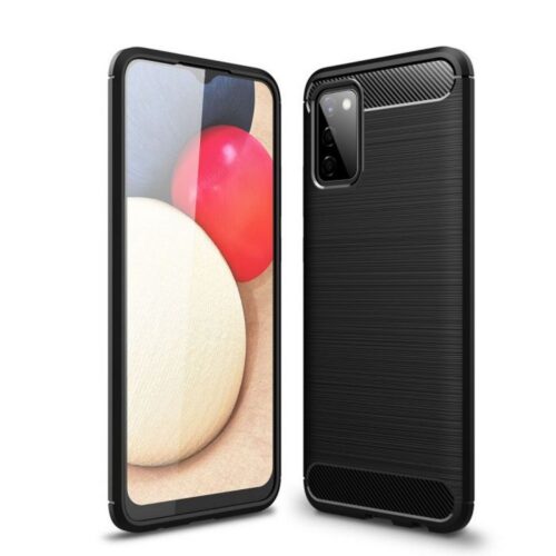 Θήκη Σιλικόνης Samsung A02S Carbon Μαύρη