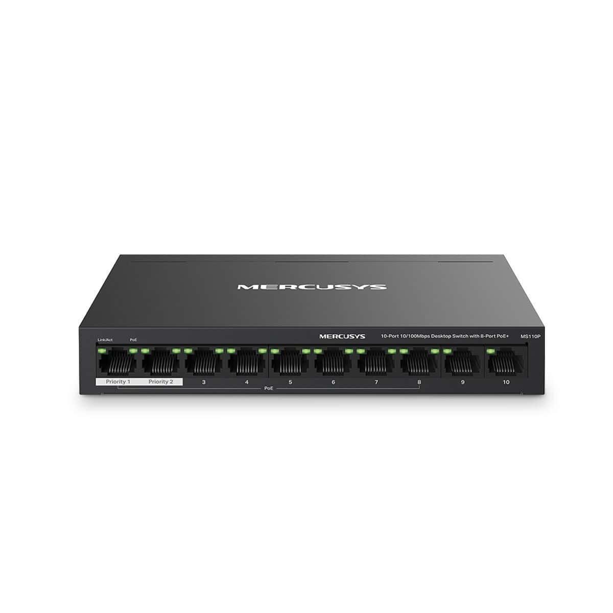 Mercusys Desktop Switch MS110P 10-Port 10 100Mbps with 8-Port PoE+ - Image 2