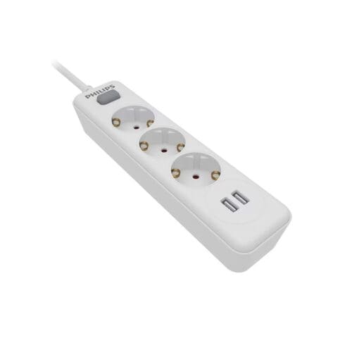Philips Πολύπριζο 3 θέσεων με 2 USB-A