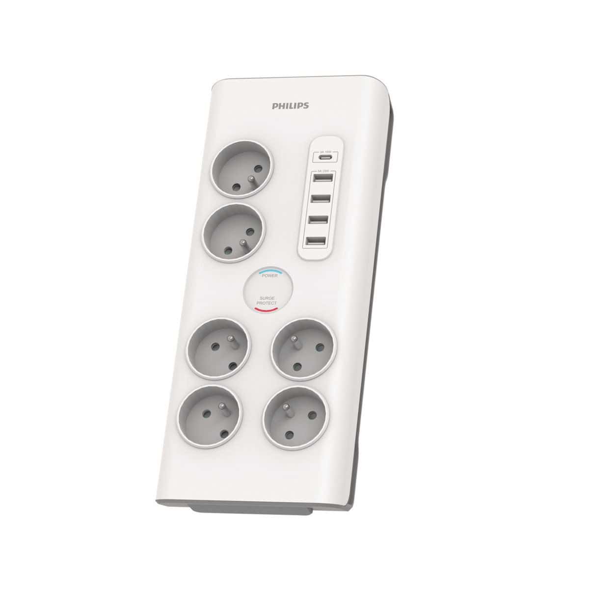 Philips Πολύπριζο 6 θέσεων με USB-C & USB-A
